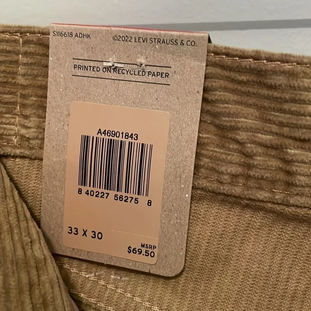 NWT LEVI STRAUSS CORDUROY PANTS TAN - Picture 9 of 9